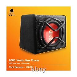 10 1000W Smart Powered Car Subwoofer, Includes Loaded Enclosure with Amplifi