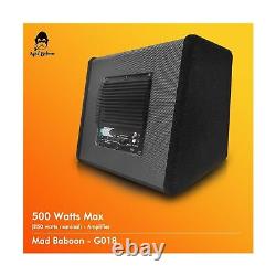 10 1000W Smart Powered Car Subwoofer, Includes Loaded Enclosure with Amplifi