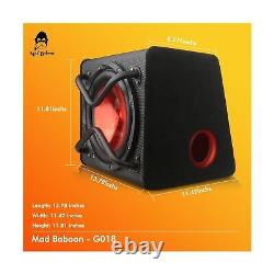 10 1000W Smart Powered Car Subwoofer, Includes Loaded Enclosure with Amplifi