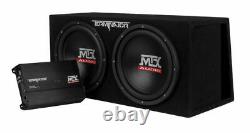 2 MTX TNP212DV 12 2000W Dual Ported Loaded Subwoofer Enclosure with Amplifier