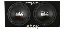 2 MTX TNP212DV 12 2000W Dual Ported Loaded Subwoofer Enclosure with Amplifier