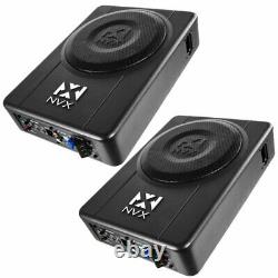 2 NVX QBUS8P 150W 8 Under Seat Amplified Loaded Ported Subwoofer Package