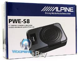 Alpine Pwe-s8 8 Loaded Under Seat Enclosure Box Subwoofer Speaker & Amplifier