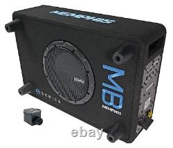 Audio MBE8SP 8 300w Powered Loaded Car Subwoofer in Sub Box Enclosure Bundle