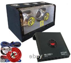 Audiotek 12 2000W BandPass Loaded SUB Box+ Gravity 2000W CAR Amplifier + Kit