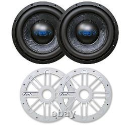 BLUAVE 2 M10S2.2 10 Marine Subwoofers 2ohm 650 Watt RMS with White grills