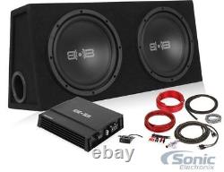 Belva BPKG210 1000 Watt Bass Package with Two 10 Sub Box + Mono Car Amp + Amp Kit
