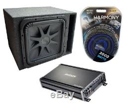 Car Audio Single 15 L7 Loaded Kicker L7S15 Vented Sub Box & CX1200.1 Amp Pack