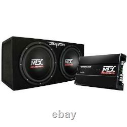 Car Subwoofer 12 in. 1200-Watt Dual Loaded Audio With Sub Box Plus Amplifier
