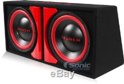 Crunch CR-212A 1000w Dual 12 Powered Loaded Subwoofers In Enclosure + Amp Kit