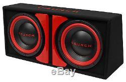 Crunch CR-212A 1000w Dual 12 Powered Loaded Subwoofers In Enclosure + Wire Kit