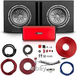 DS18 Car Bass Package 10 Subwoofers in a Ported Box Loaded Enclosures 1000 W
