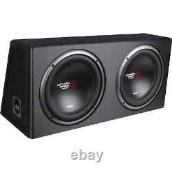 Dual 10-Inch Subwoofers XE10DV XED Series Loaded Enclosure Mesh Grilles Black