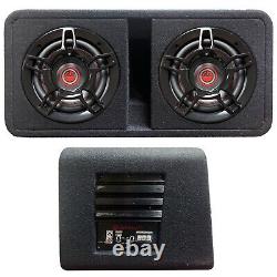 Gravity G8BD2 Dual 8 1200W Active Powered Car Sub Enclosure Ported Subwoofer