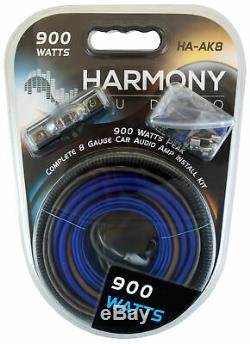 Harmony HA-R154 Ported 15 Loaded Sub Box with Kicker 44KXA8001 Amp & Wire Kit