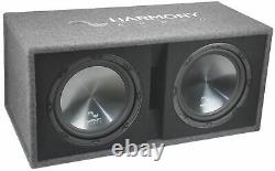 Harmony HA-RD12 Car Audio 1200W Loaded Dual 12 Sub Box & Kicker 44KXA8001 Amp