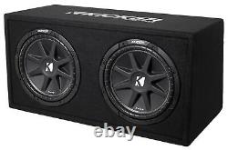 KICKER 43DC122 Comp Dual 12 Subwoofers In Vented Sub Box Enclosure, 2-Ohm