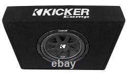 KICKER 43TC104 Comp 10 Subwoofer In Sub Box Enclosure+Amplifier+Amp Wire Kit
