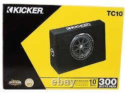 KICKER 43TC104 Comp 10 Subwoofer In Sub Box Enclosure+Amplifier+Amp Wire Kit