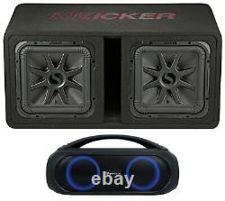 KICKER 45DL7R122 L7R 12 Dual Subwoofers+Vented Enclosure+Bluetooth Home Speaker