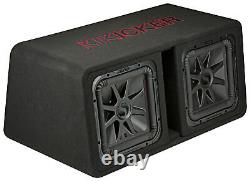 KICKER 45DL7R122 L7R 12 Dual Subwoofers+Vented Sub Box Enclosure 2-Ohm DL7R122