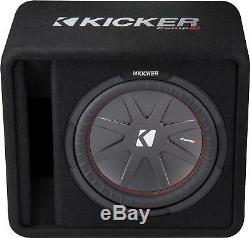 KICKER CompR 12 Dual-Voice-Coil 2-Ohm Loaded Subwoofer Enclosure Black
