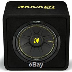 Kicker 12-Inch 600 Watt 4 Ohm CompC Vented Loaded Subwoofers Enclosure (2 Packs)