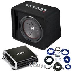 Kicker 43VCWR122 12 500W CompR Loaded Subwoofer Enclosure with 43DXA5001 Sub Amp