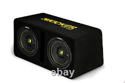 Kicker 44DCWC102 Dual CompC 10 Subwoofers in Vented Enclosure, 2-Ohm