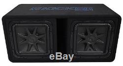 Kicker 44DL7S122 Dual 12 3000w L7 Solo-Baric L7S Loaded Subwoofer Box+Amp+Wires