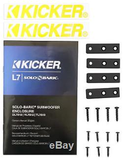 Kicker 44DL7S122 Dual 12 3000w L7 Solo-Baric L7S Loaded Subwoofer Box+Amp+Wires