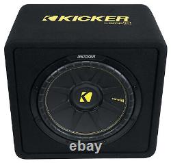 Kicker 44VCWC122 600w 12 Loaded Ported Subwoofer Enclousre 2-Ohm CompC Sub Box