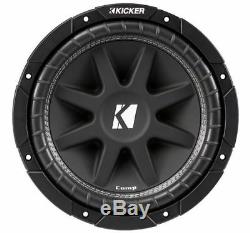 Kicker Comp C10 Triple 10 Subwoofer Loaded 1500 Watt Sub Box & CX1200.1 Amp