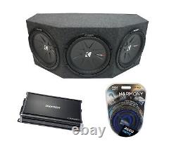 Kicker CompR CWR10 Triple 10 Subwoofer Loaded 1500 Watt Sub Box & CX1200.1 Amp