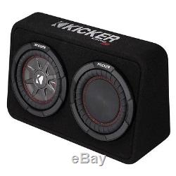 Kicker CompRT 600W Dual Loaded 8 2 Ohm Shallow Sealed Subwoofer Box Enclosure