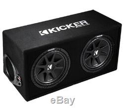Kicker DC122 Loaded Dual 12 Ported Comp 600W Sub Box 43DC122 & HA-A800.1 Amp