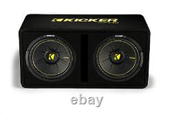Kicker Dual 12 Inch Comp Bass Package 44DCWC122 with CXA8001 and amp wire kit