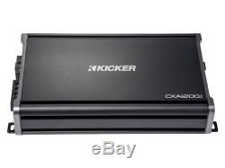 Kicker Loaded Single 12 S12L7 Vented Subwoofer Box, CX1200.1 Amp & 4 Gauge Kit