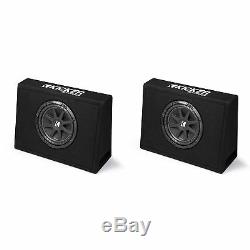 Kicker Single 10-Inch Comp 4 Ohm 150W Loaded Subwoofer Enclosure Box (2 Pack)