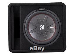 Kicker VCWR12 Single 12 2-Ohm Loaded CompR Vented Sub Box with 1800W Amp Kit