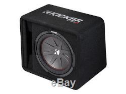 Kicker VCWR12 Single 12 2-Ohm Loaded CompR Vented Sub Box with 1800W Amp Kit