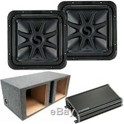 Loaded Dual Kicker 44L7S122 Car Audio Solo-Baric 12 Box & 43CXA12001 Amp Bundle