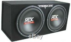 MTX 12' 1200W Dual Loaded Car Audio Subwoofers With Box Enclosure Package