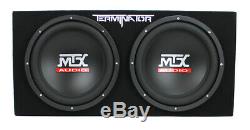 MTX 12 1200W Dual Loaded Car Audio Subwoofers with Box Enclosure Package