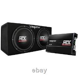 MTX 12 1200W Dual Loaded Car Subwoofer Audio with Sub Box & Amplifier (Open Box)