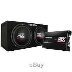 MTX 12 1200W Dual Loaded Car Subwoofer Audio with Sub Box + Amplifier TNP212D2
