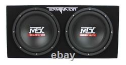 MTX 12 Dual Loaded Car Subwoofer with Sub Box, Amplifier, & QPower Wiring Amp Kit