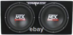 MTX 12 Dual Loaded Subwoofer 1200W 2 Ohm Speaker Box Enclosure for Car Audio