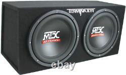 MTX 12 Dual Loaded Subwoofer 1200W 2 Ohm Speaker Box Enclosure for Car Audio