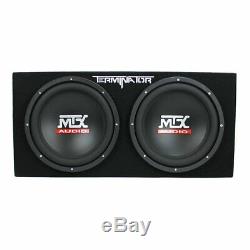 MTX 12-Inch 1200-Watt Car Audio Dual Loaded Subwoofer Box Enclosure (2 Pack)